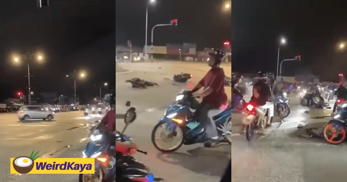 Mat Rempits Crash Into Car After Running Red Light, Leaving 1 Dead & 2 Seriously Injured