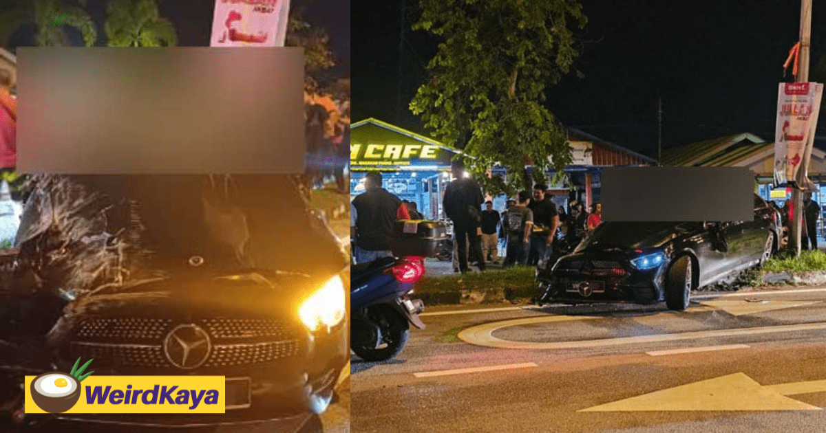 Body Lands On Top Of Mercedes Benz Following Deadly Crash In Alor Setar