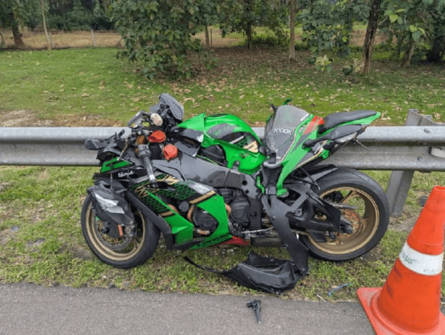 Motorcycle involved in NSE crash