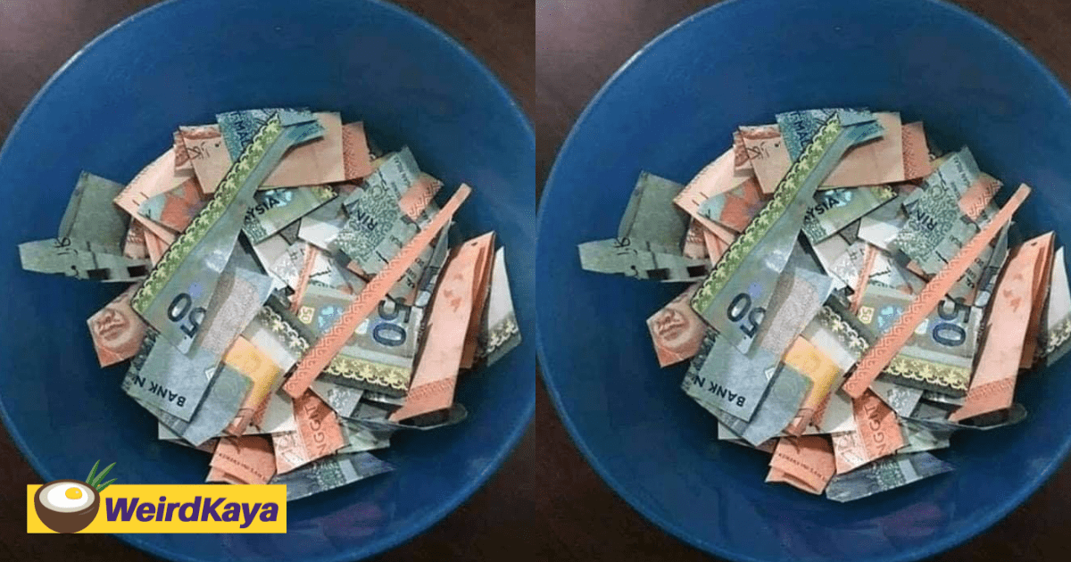 M'sian Boy Cuts Up Grandpa's Pension Money To Use For His 'Masak-Masak’ Game
