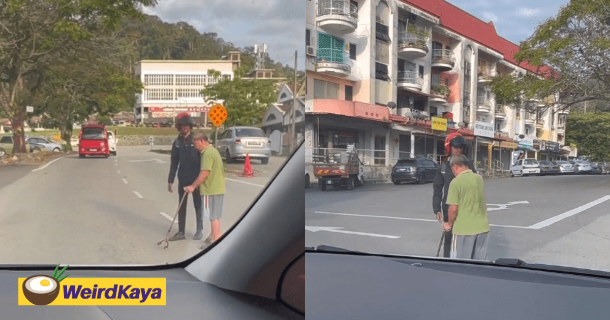 M'sian Man Seen Helping Old Man Cross The Road, Gets Praised By Netizens For His Kindness