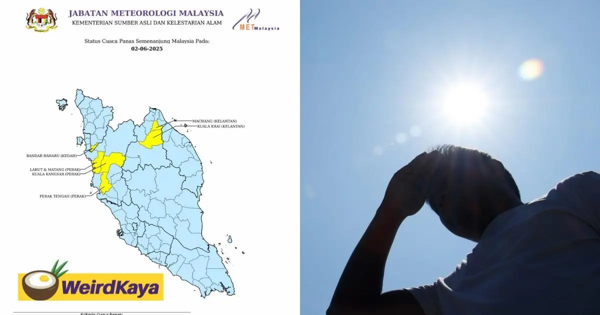 M’sian MET Dept Issues Level 1 Heatwave Alert For 6 Areas With Temperatures Soaring To 37°C