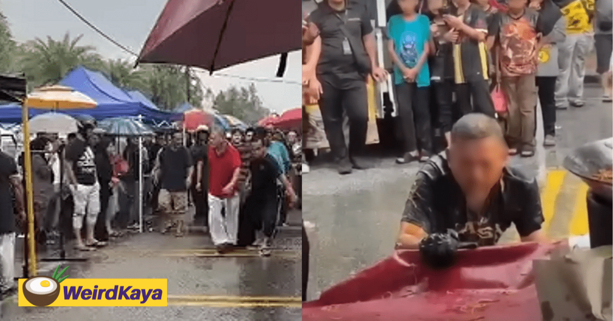 M'sian OKU Beaten, Dragged & Kicked After Accidentally Hitting Vendor's Stall