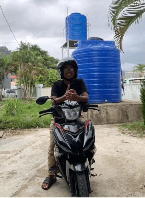 M'sian rider Naazrie Ali posing with his motorbike