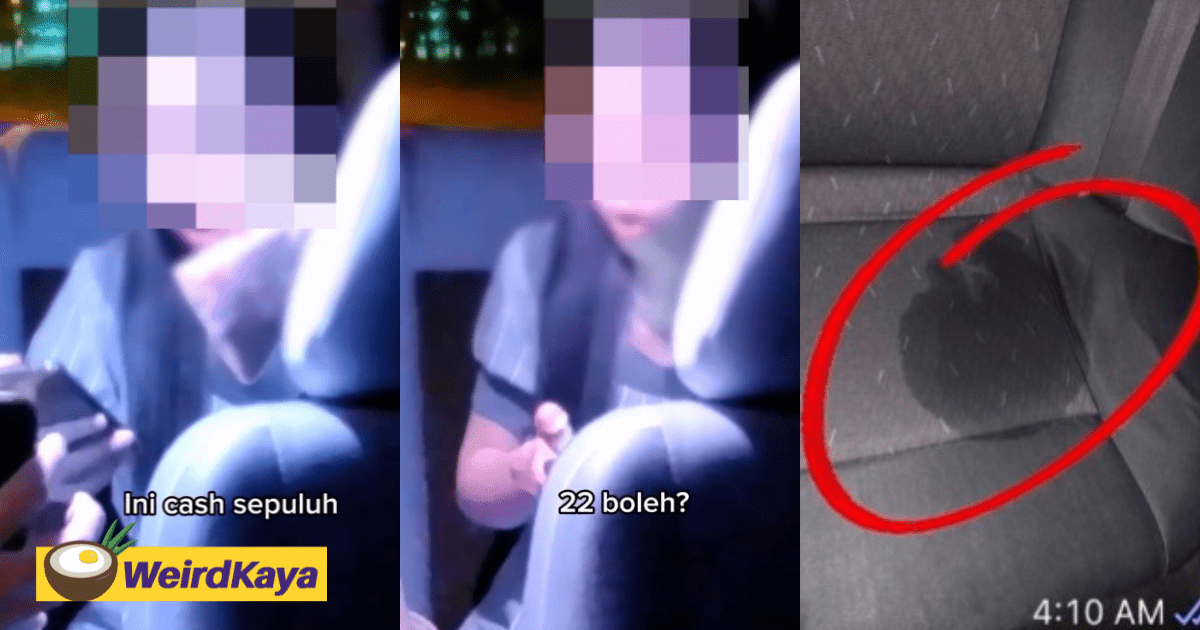 M'sian Woman Asks For Discount On RM25 E-Hailing Ride, Allegedly Peed On The Backseat