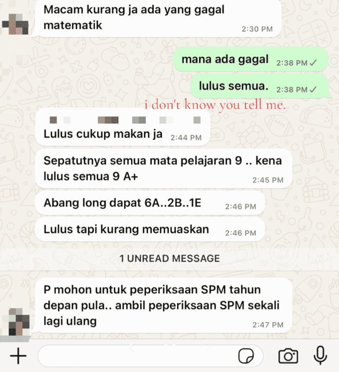 M'sian woman tells son to retake SPM