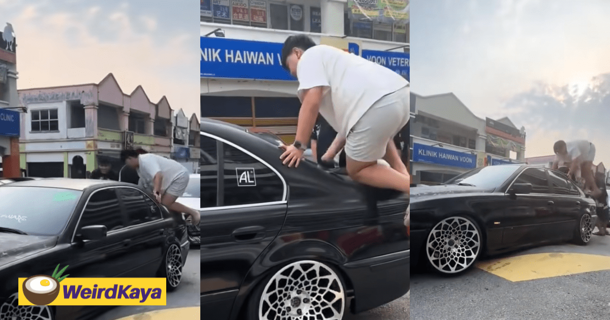 M'sians Perform 'CPR' On Modified Car After It Got Stuck On Speed Bump In Serdang