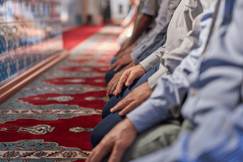 Muslims performing Friday prayers