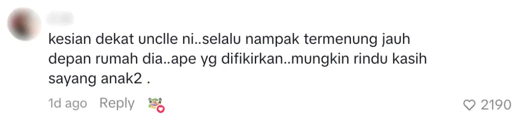 neighbour always see uncle termenung outside house
