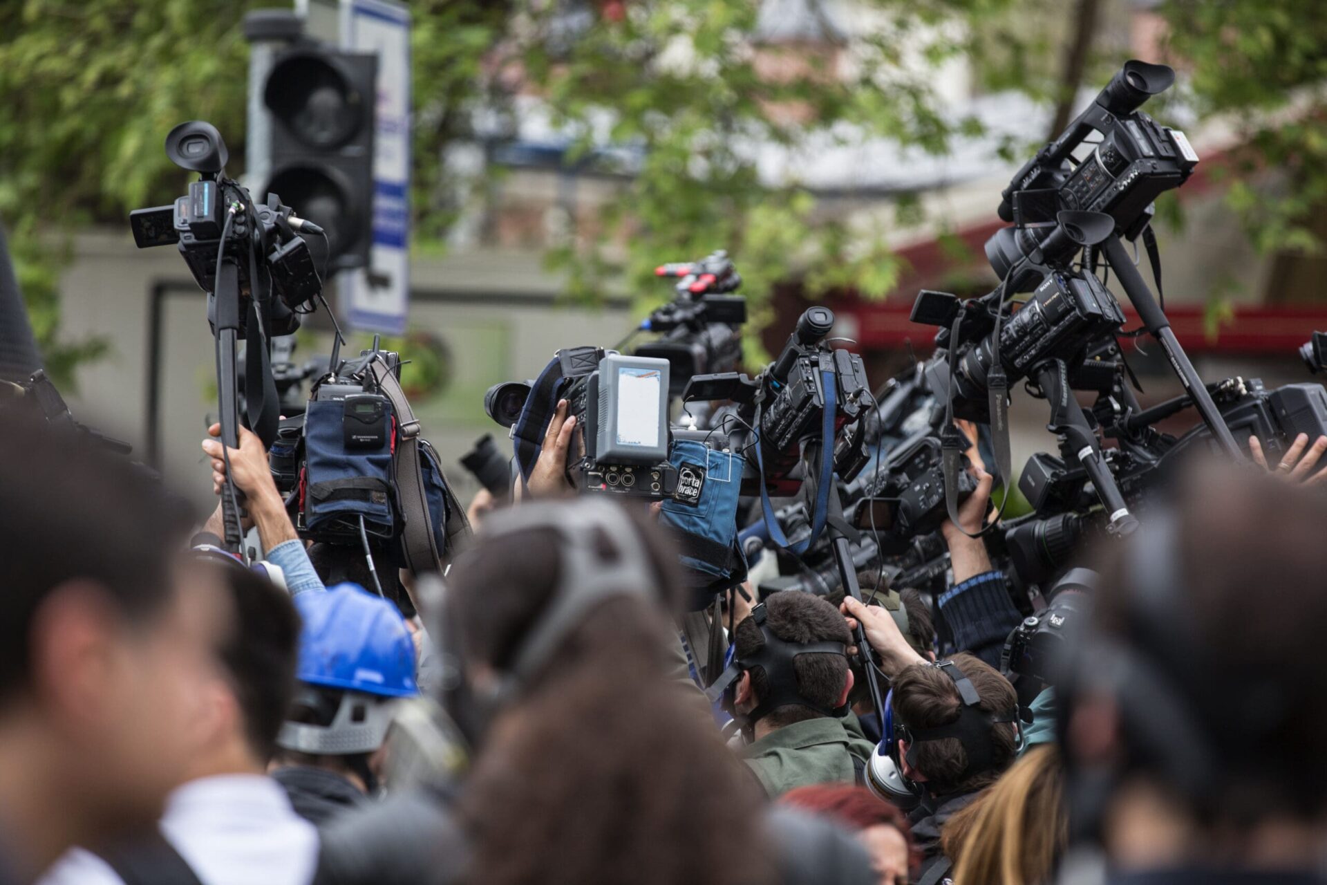 news crew with cameras