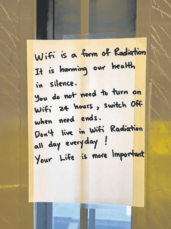 Note about Wi-Fi radiation