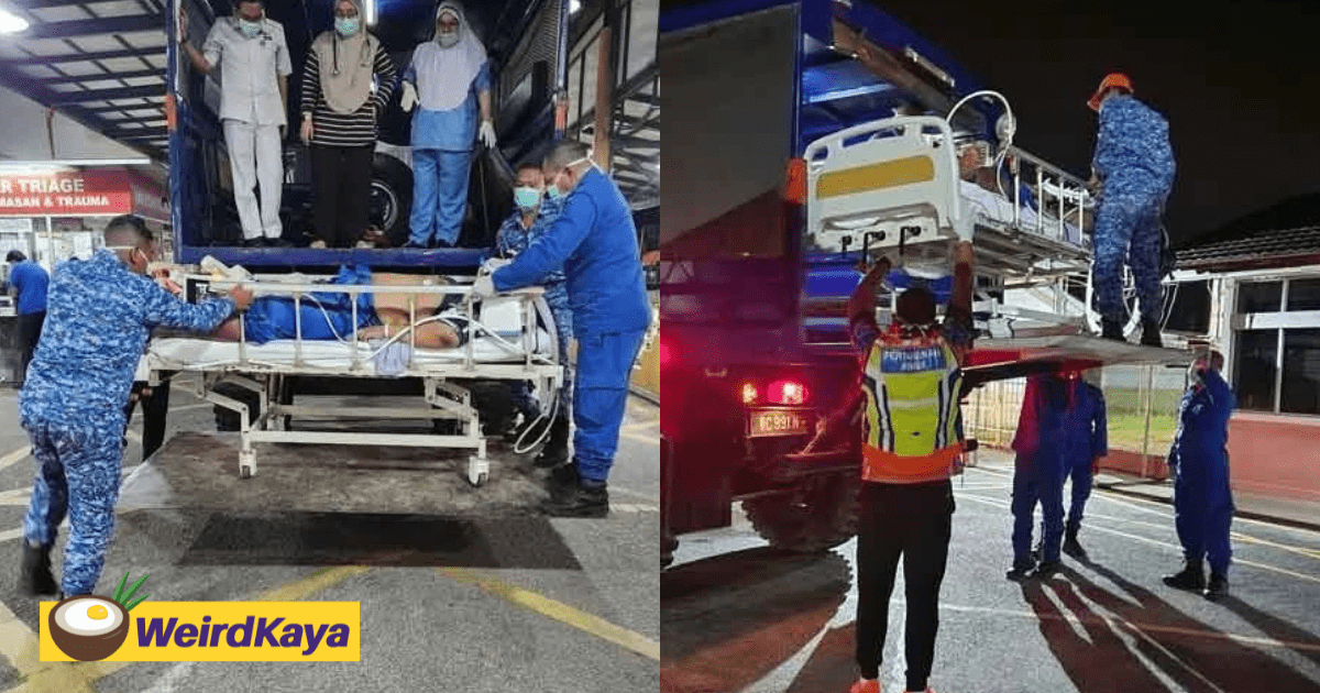 Patient In Kelantan Weighing 160kg Is Too Heavy For Ambulance, APM Deploys Lorry Instead