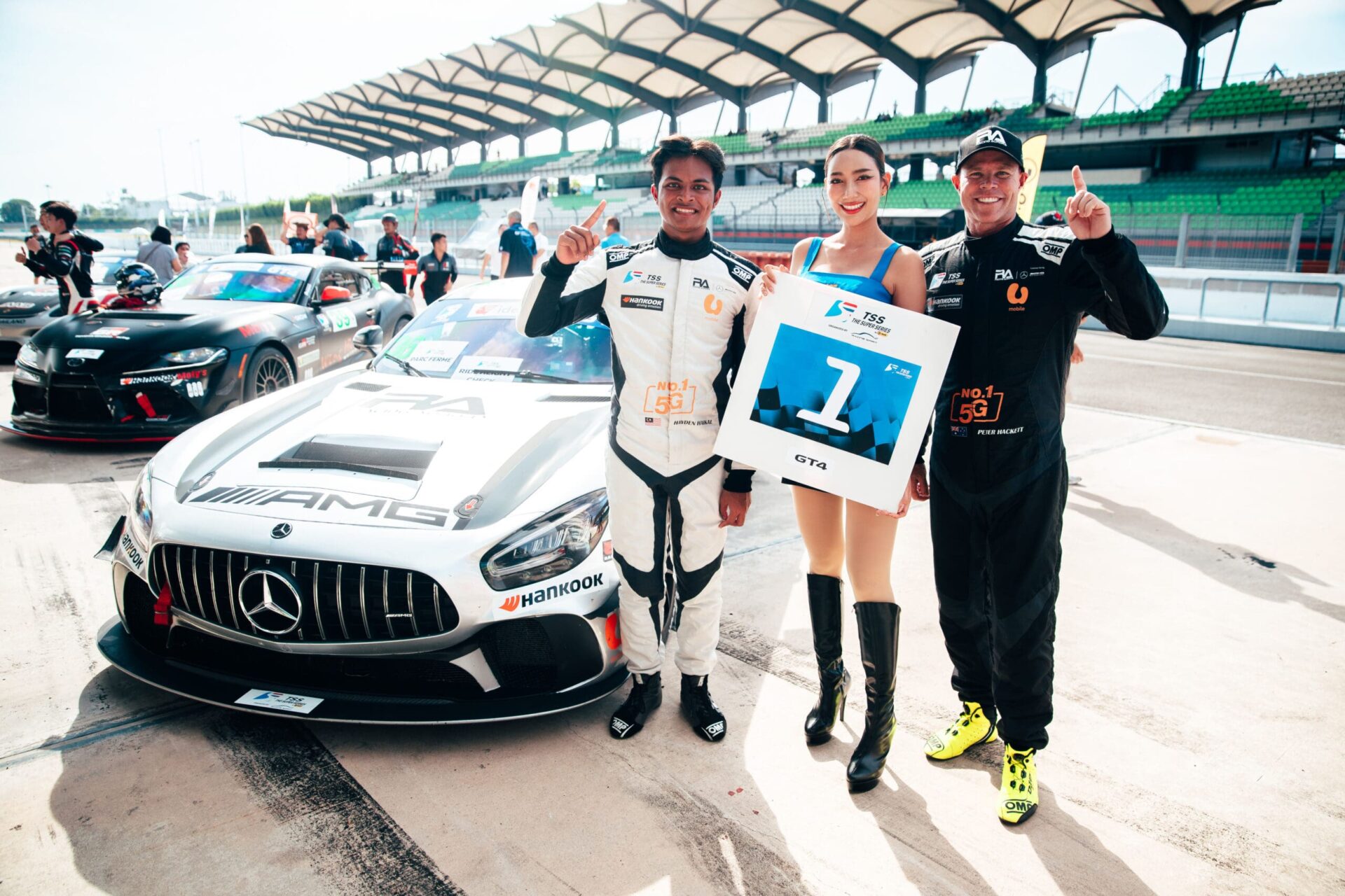 Peter Hackett and Hayden Haikal after winning the race