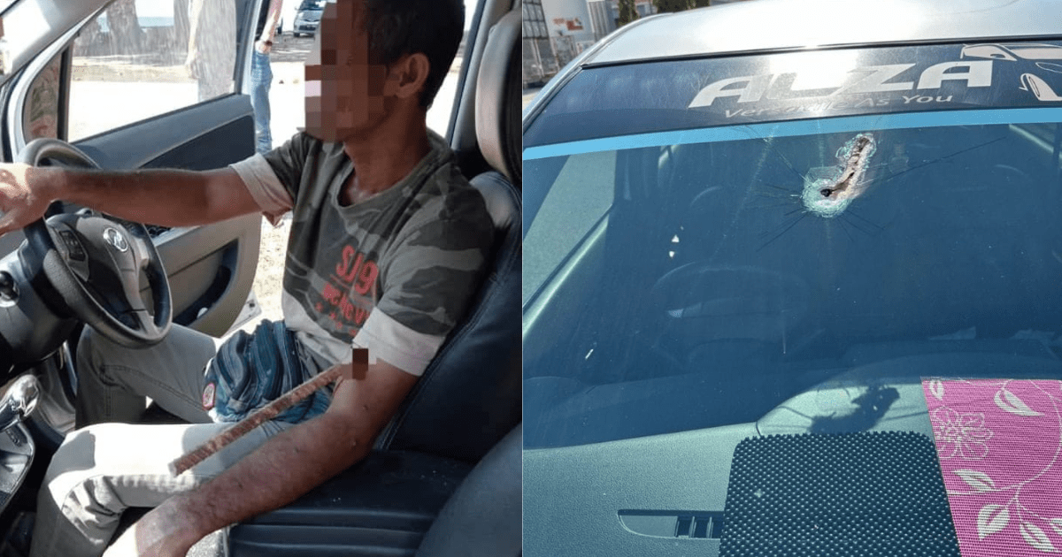 Photos of man getting pierced by metal rod in Kuantan