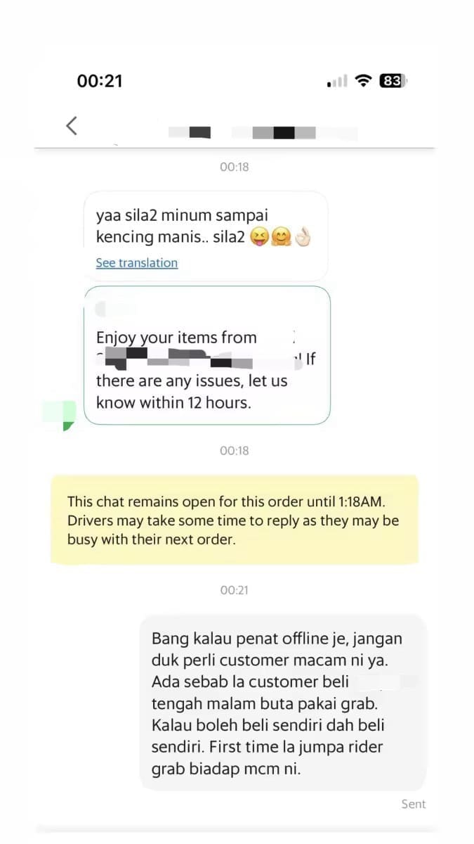 Rider's rude reply to woman