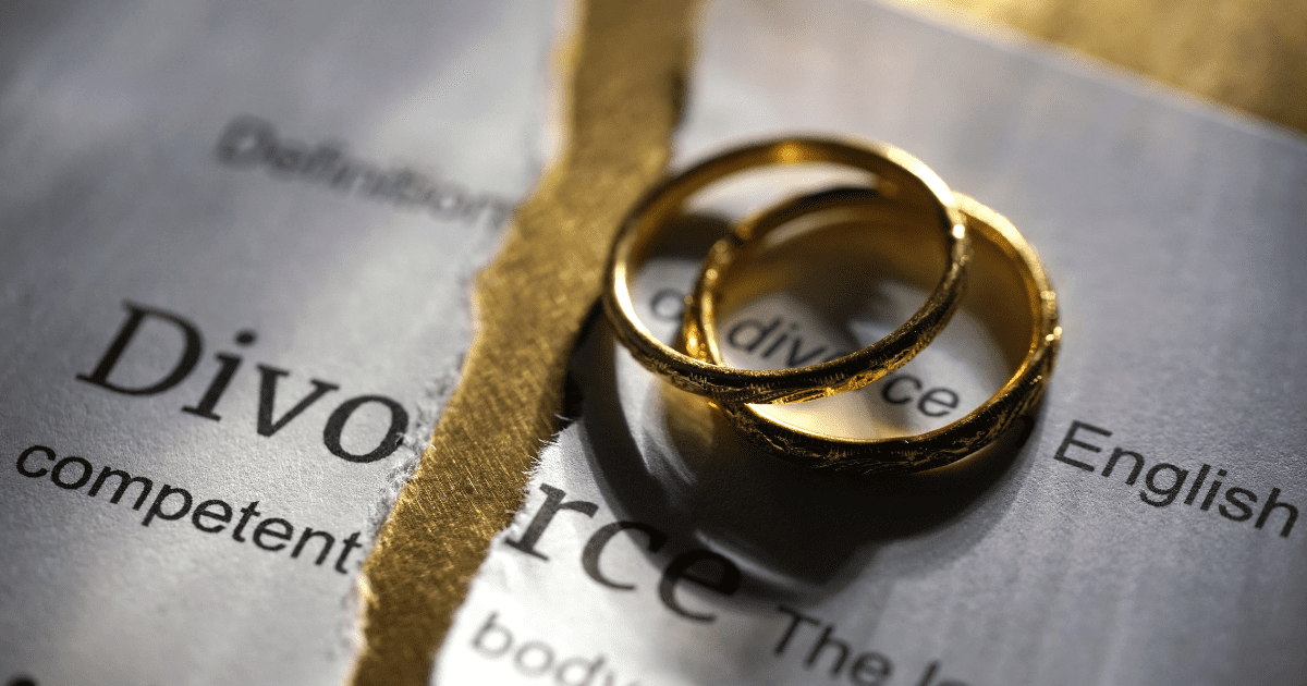 rings and divorce paper