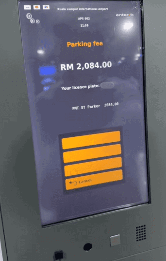 RM2084 parking fee displayed