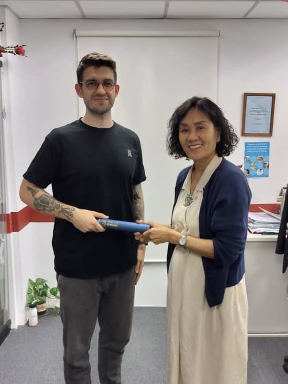 Ross James Farren with Ruth Cheah, Director of the Sunway College GCE A-Level Programme