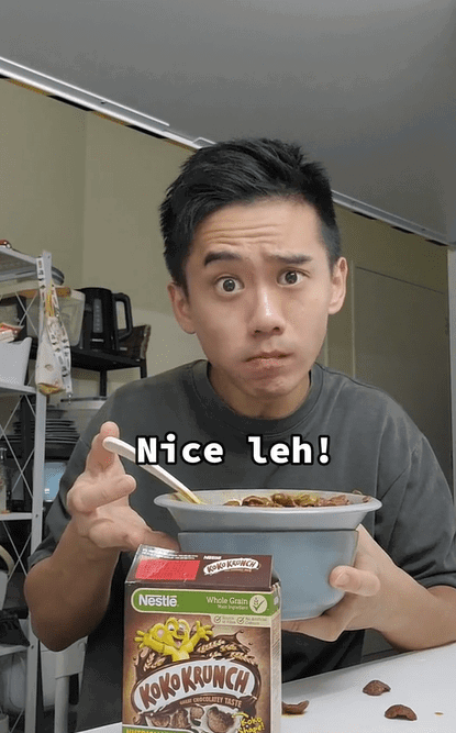 'Better Than Milk' — SG Content Creator Shocks Netizens By Mixing Cereal With Chicken Curry
