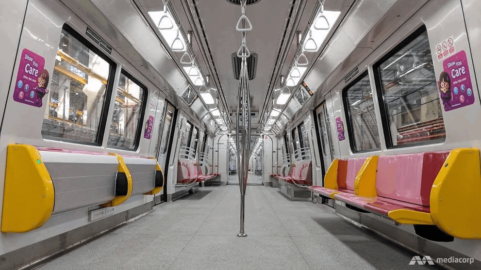 Seats on MRT train in Singapore