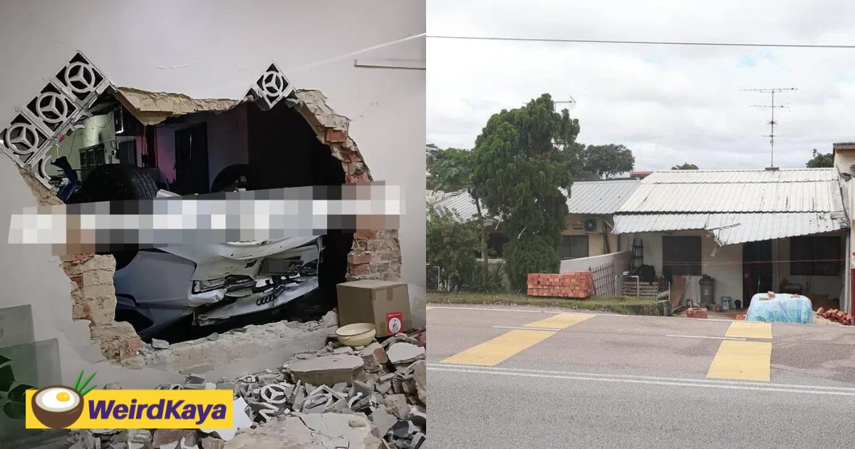 Singapore-Registered Audi Crashes Into Johor Bahru Terrace Homes, Damages Five Houses