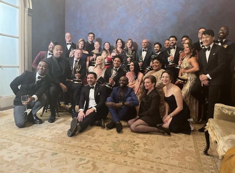 'The Daily Show' team celebrating Emmy Award win