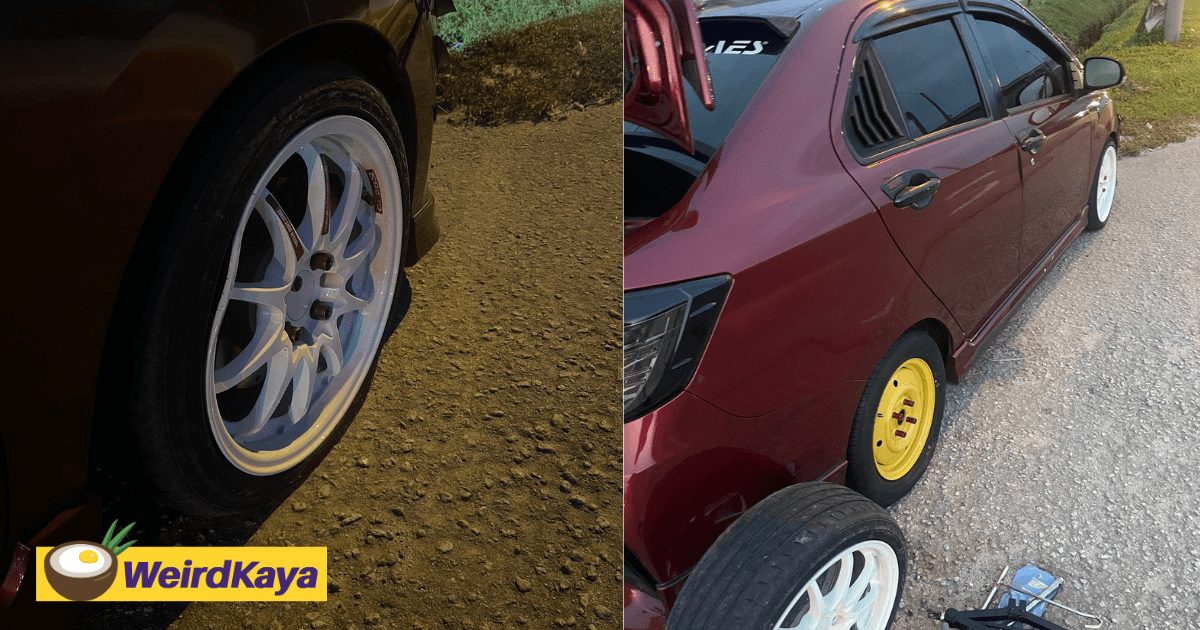 Tyre Bursts After M’sian Drives Over Recently Fixed Pothole, Warns Road Users To Stay Alert