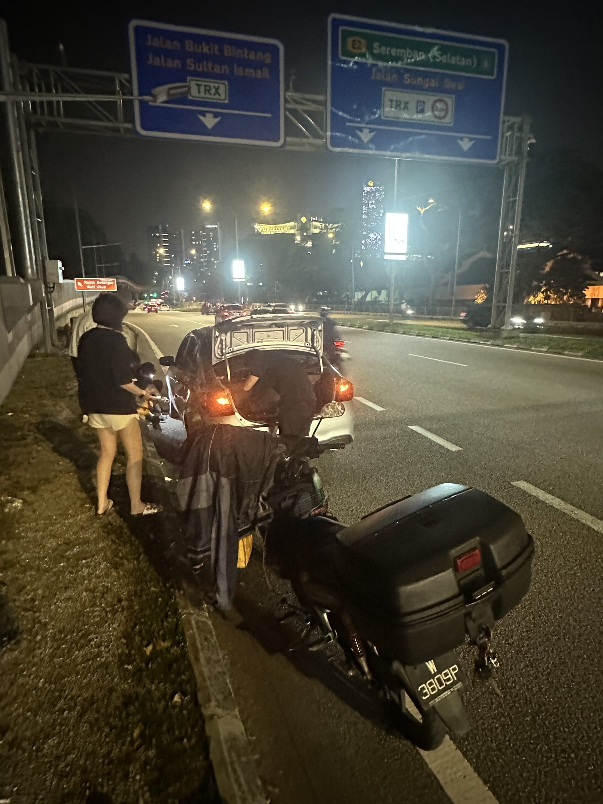 Uncle starting to help take out the tyre