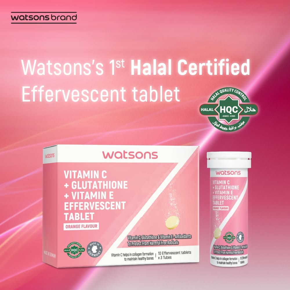 Vitamin C + Vitamin E + Glutathione Effervescent Tablet - halal and made in germany