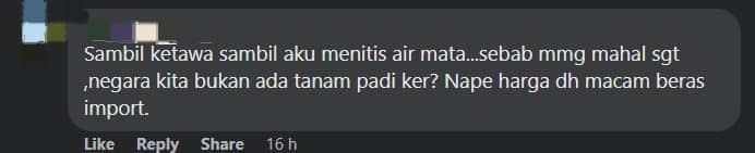 M'sian Man's Dramatic Reaction To Paying Over RM50 For Rice & Tissue Leaves Netizens In Stitches comment 1