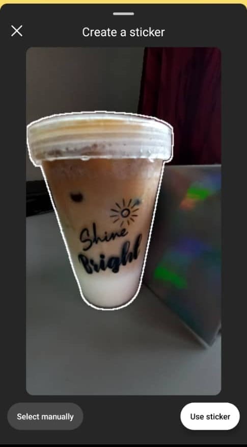 Instagram story's new feature creating a sticker.