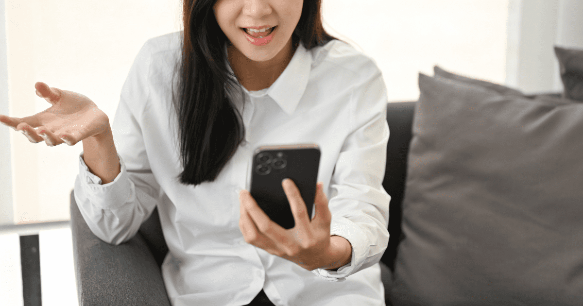 Woman checking phone