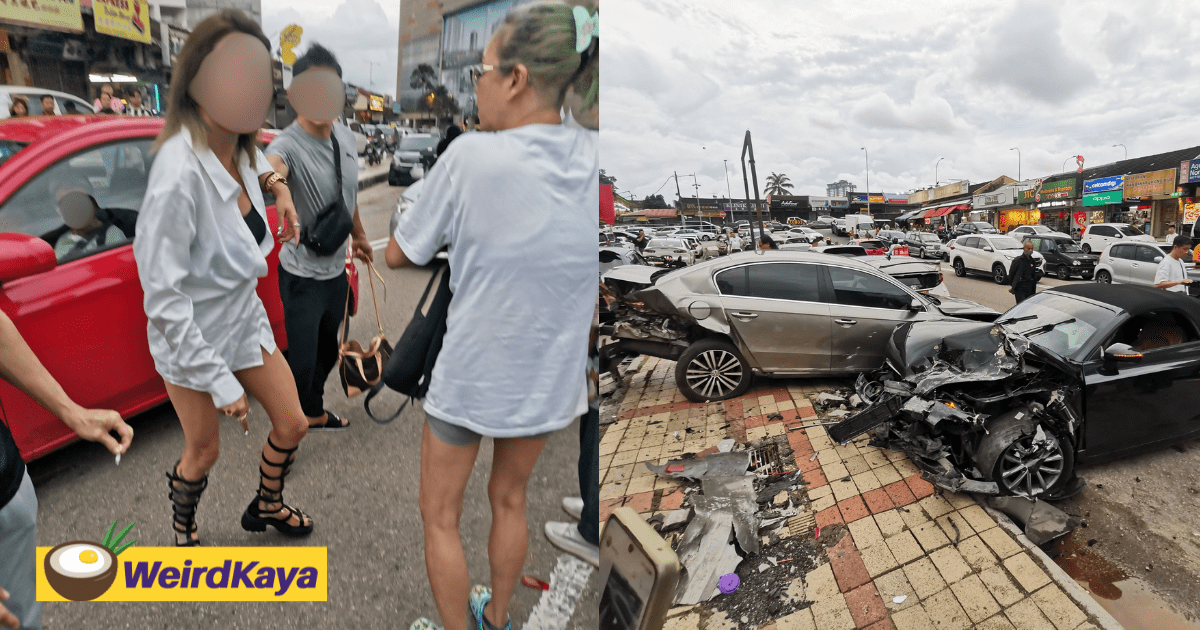 Woman Flees After Crashing S'pore-Registered Audi TT Into 4 Cars In JB