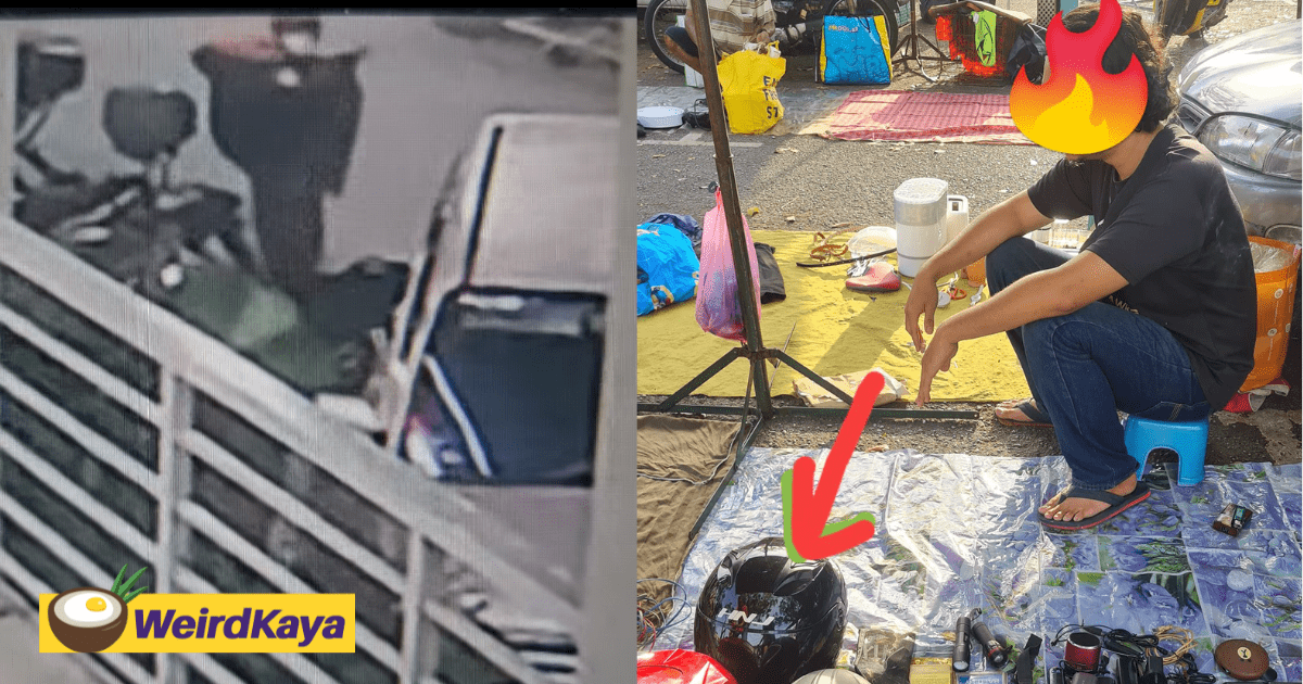 M'sian Woman Has Helmet Stolen In Penang, Later Finds It Being Sold At Flea Market