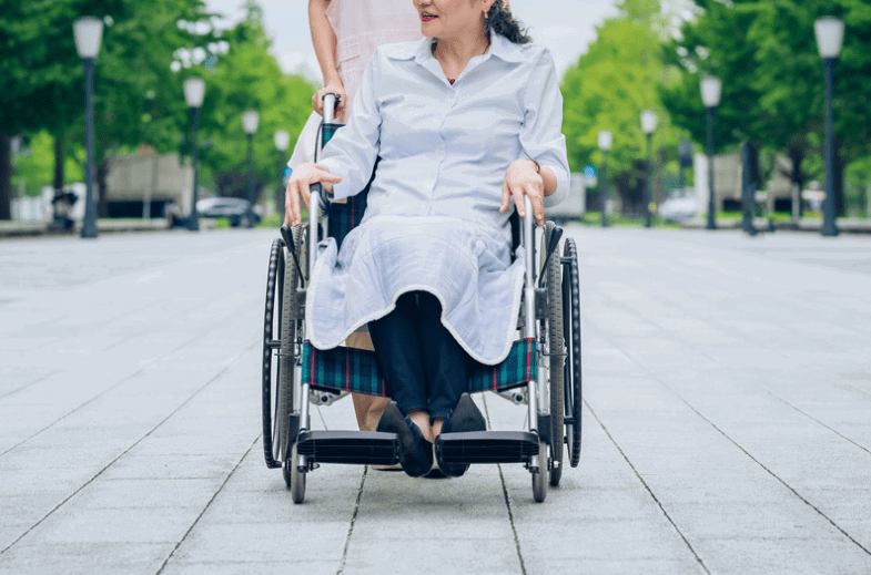 woman in a wheelchair
