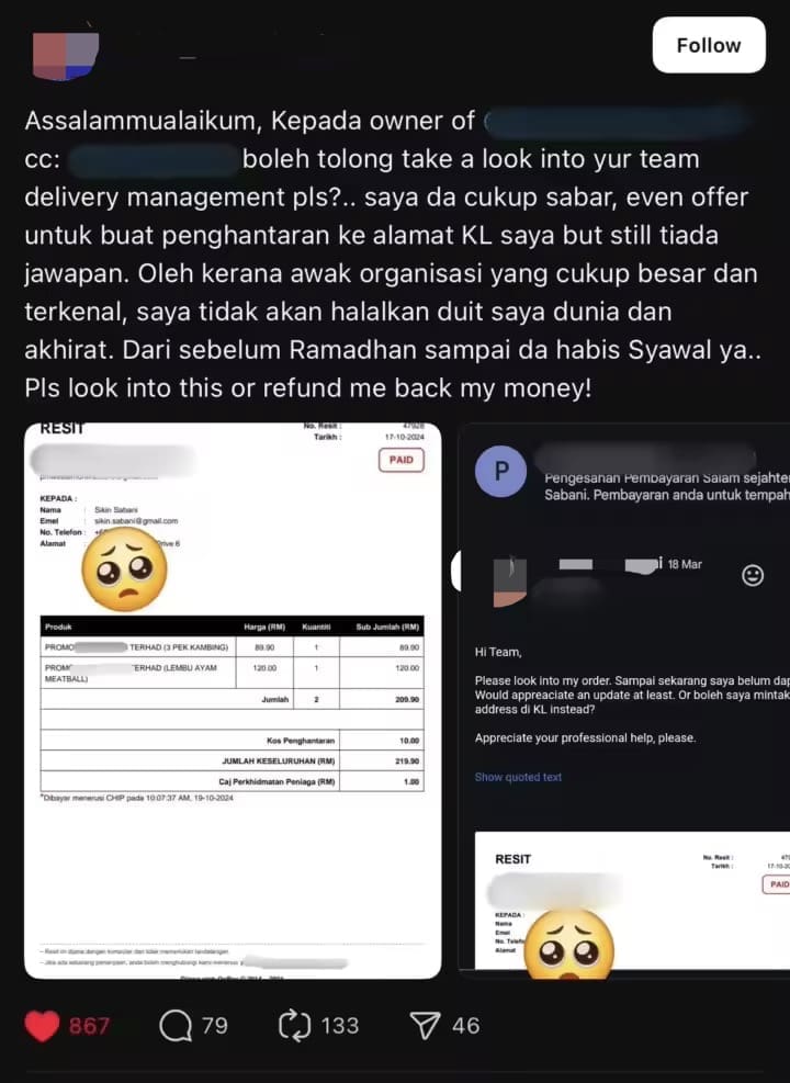 Woman's kambing perap order