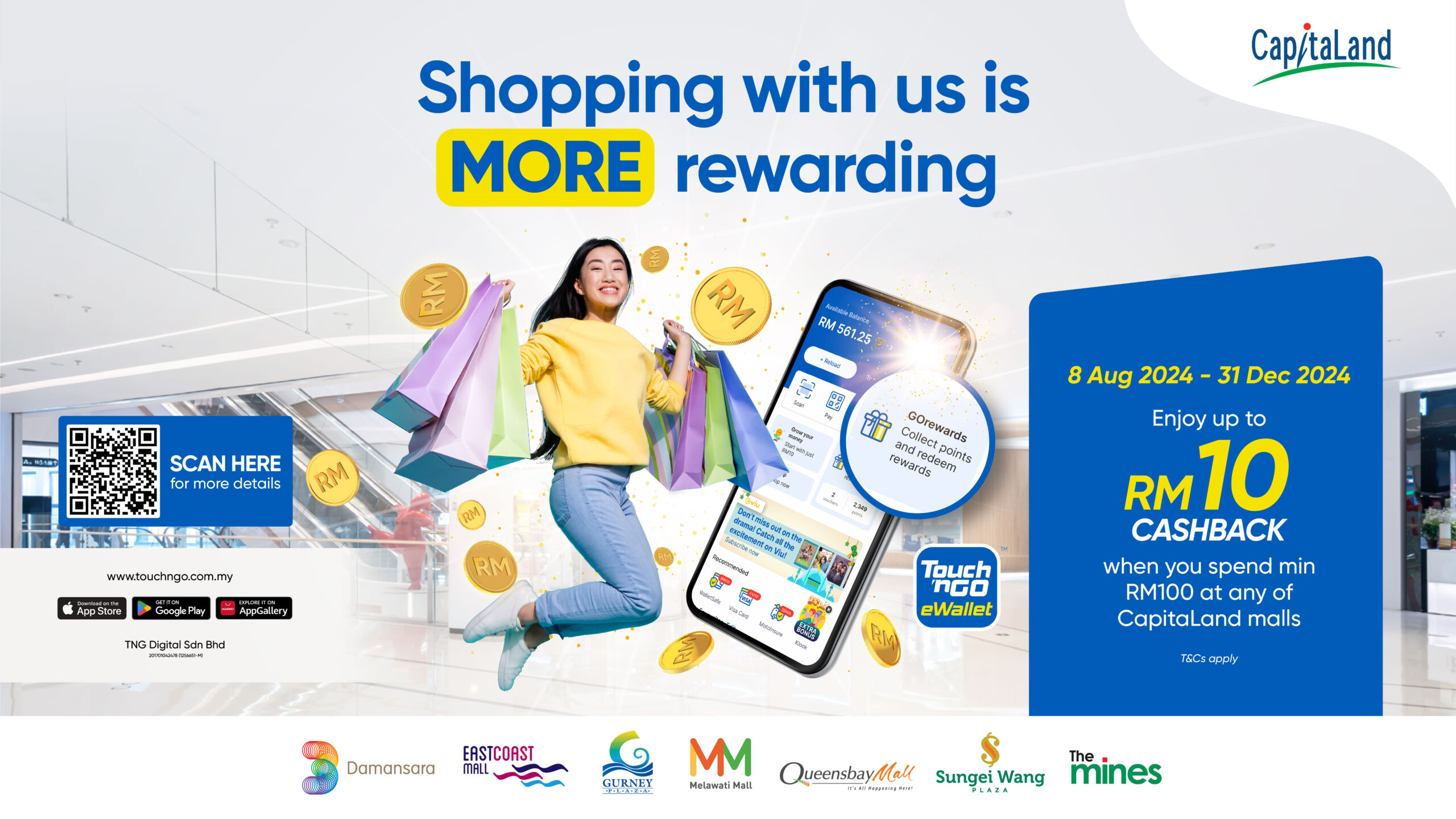 Capitaland extends partnership with tng digital to reward shoppers with tng ewallet cashback rewards | weirdkaya