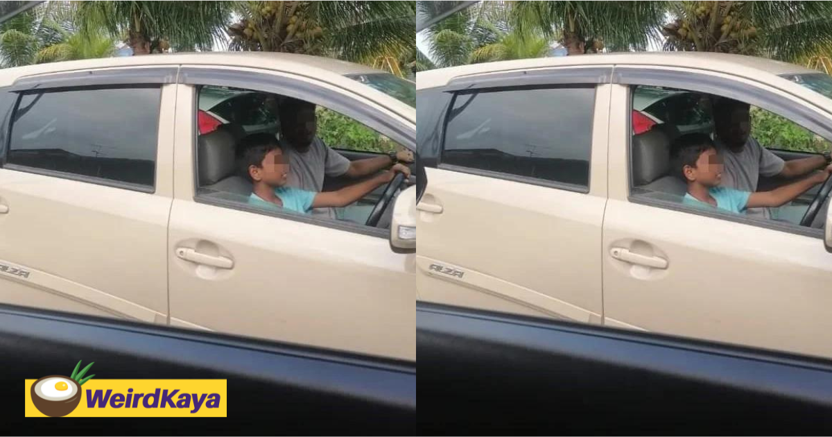 13yo boy seen driving a car in johor with an adult male, guardian faces hefty penalty | weirdkaya