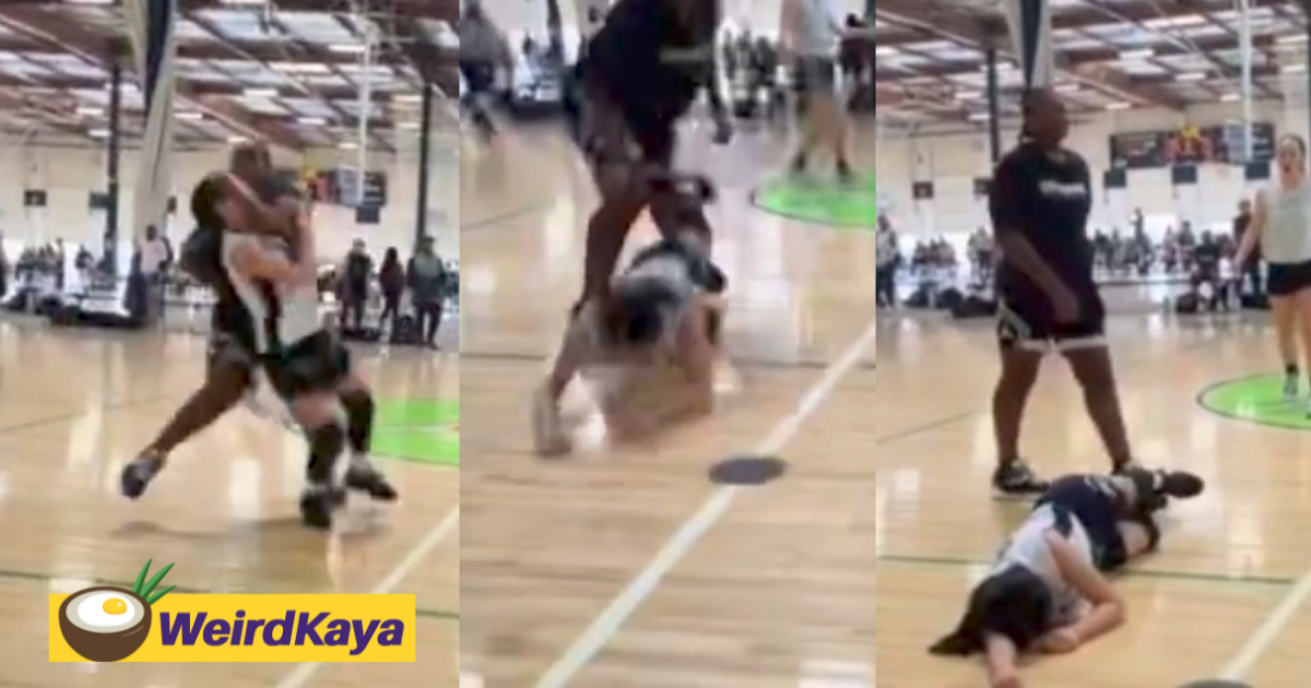 15yo asian girl get sucker punched by rival during basketball match, suffers concussion | weirdkaya