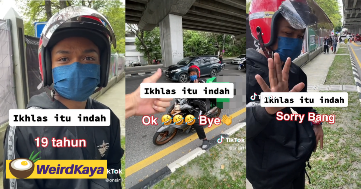 19yo delivery rider praised for honesty over accident at bukit jalil | weirdkaya