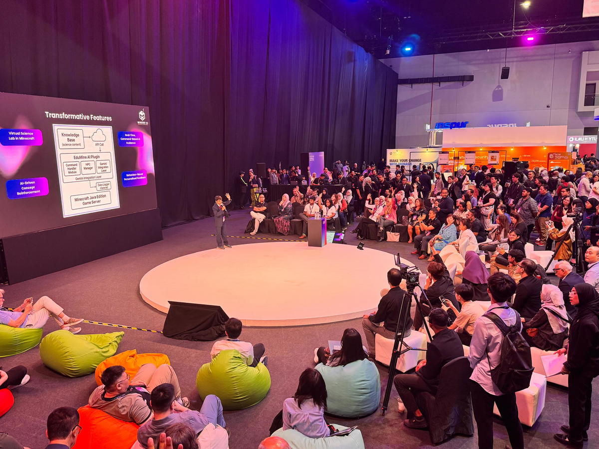 2 - Captivating industry leaders with their groundbreaking creation, MineduAI, an AI-powered learning platform built inside Minecraft