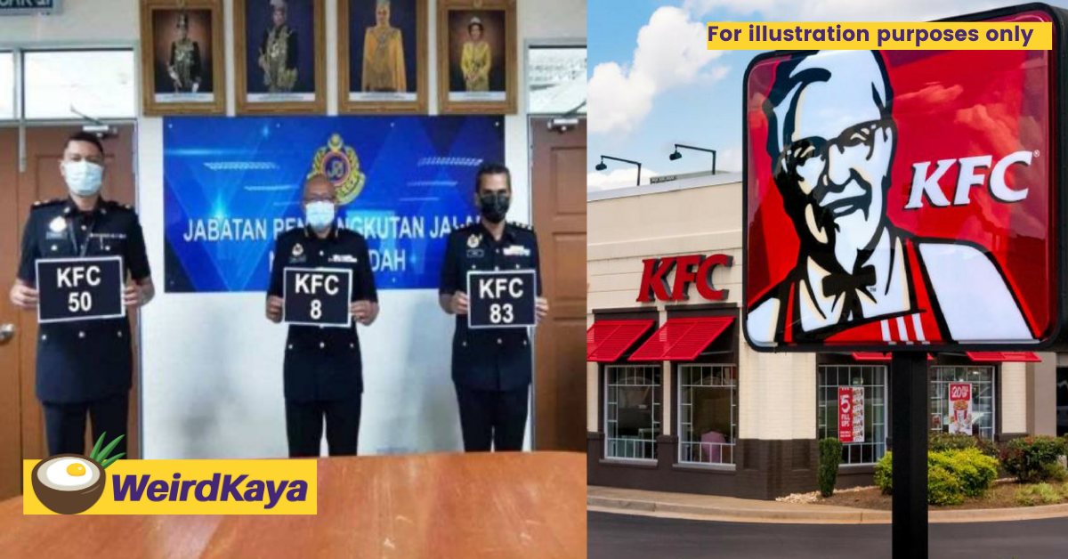 Calling all fried chicken lovers! 'KFC' car number plates up for grabs on JPJ website