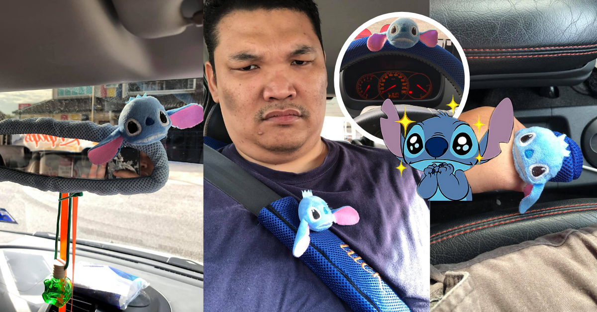 Netizens amused by man's embarrassment over niece's lilo & stitch car deco | weirdkaya