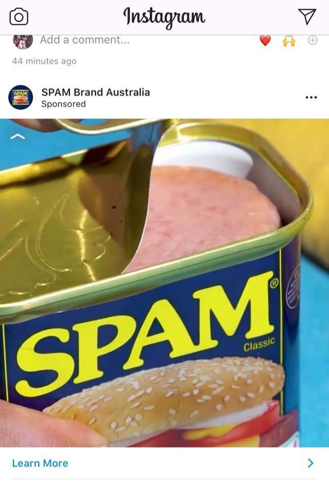 Punny netizen reports spam brand australia ad for being 