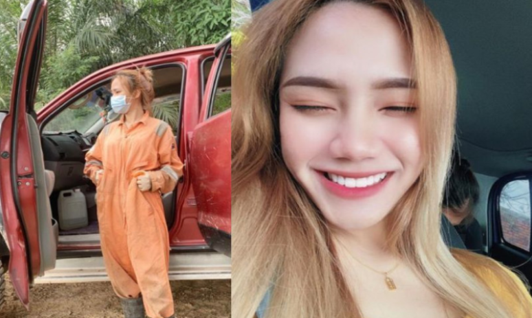 This 20yo petite girl who works in her father's oil palm plantation went viral on tiktok | weirdkaya