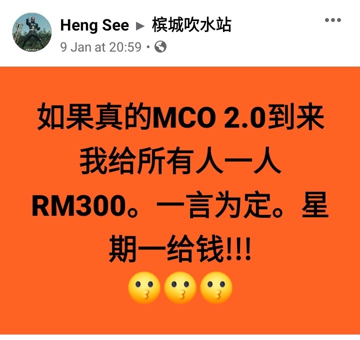 A netizen in million-dollar debt after an rm300 bet with everyone about mco 2. 0