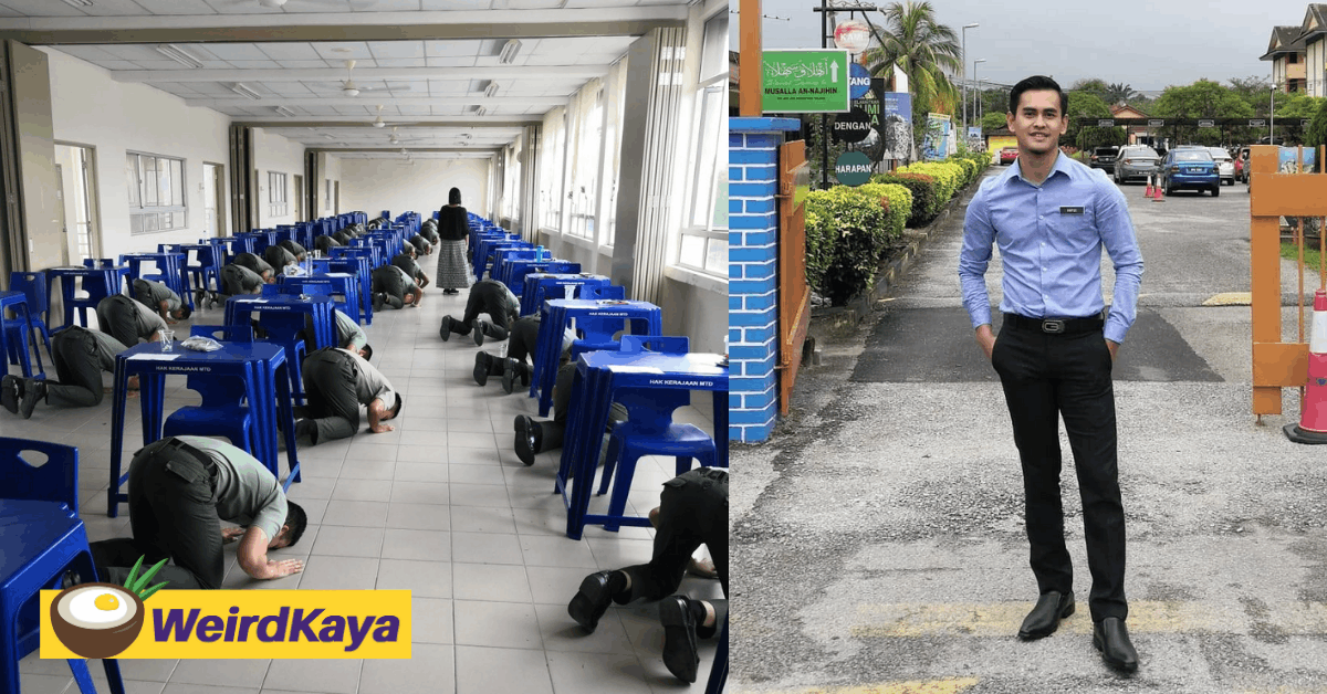 Teacher burst into tears over a photo of spm students kneeling in gratitude | weirdkaya