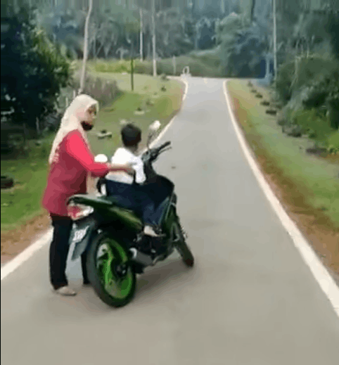 Kid runs away from school, later brought back on a motorcycle