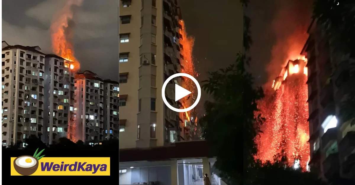 [video] massive fire burns down two units at bukit oug condominium | weirdkaya
