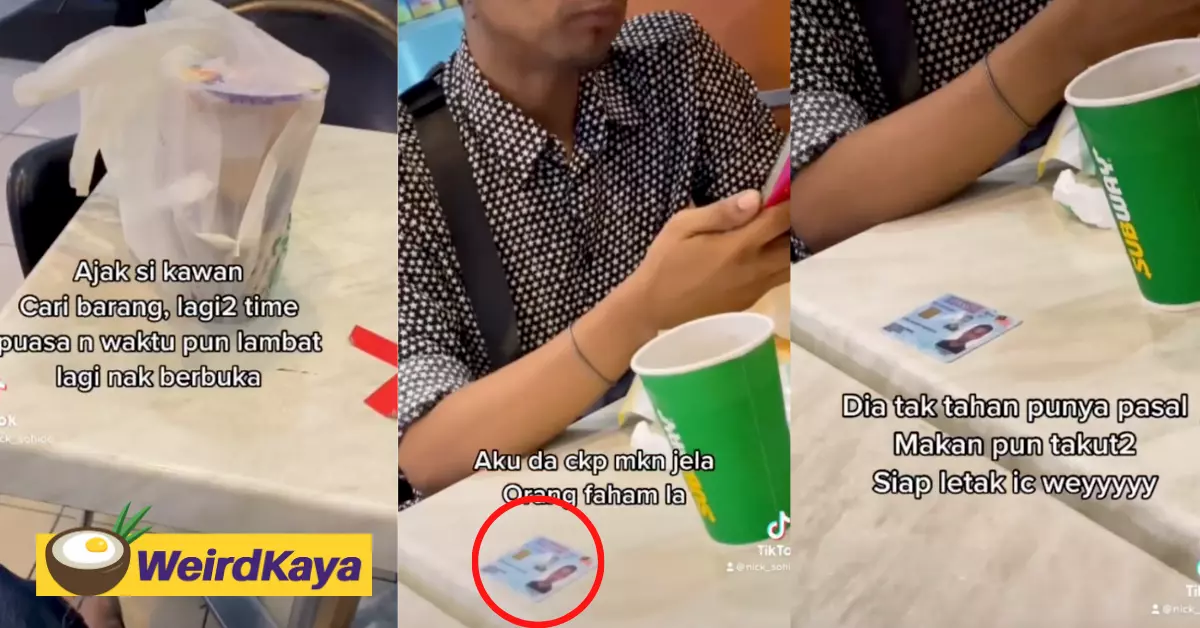 Man puts ic on the table while eating to avoid being accused of skipping puasa | weirdkaya